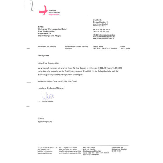 Beleg Spenden Statt Schenken 1600x1200px