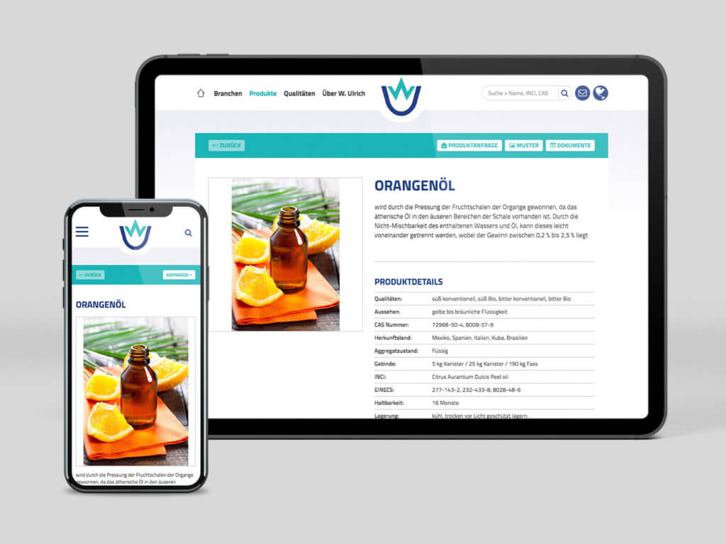 Urlich Website Ansicht auf Tablette und Handy