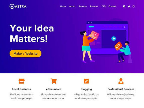 Astra Wordpress Screenshot