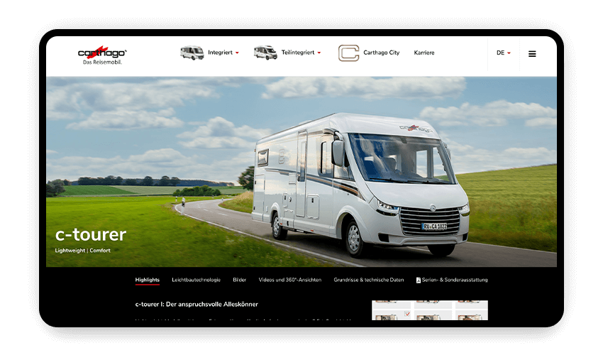 Carthago Website Ansicht Desktop Carthago Website Ansicht Desktop