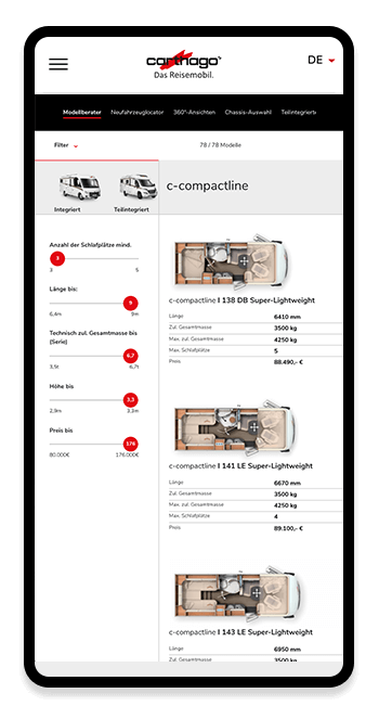 Carthago Website Ansicht Mobile Carthago Website Ansicht Mobile