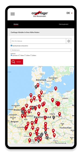 Carthago Website Ansicht Mobile Carthago Website Ansicht Mobile