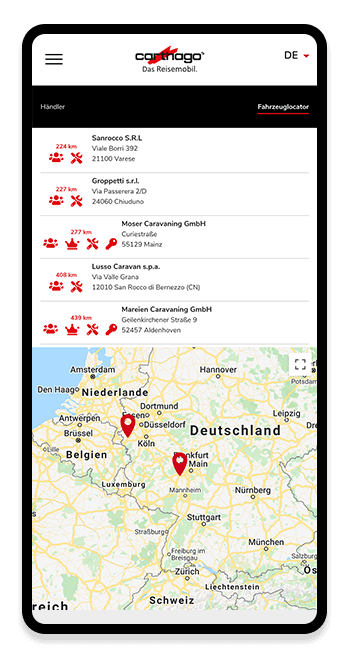 Carthago Website Ansicht Mobile Carthago Website Ansicht Mobile