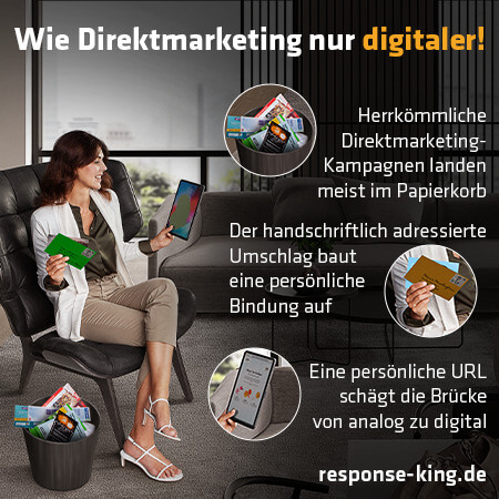 Kaos Response King Direkt Marketing Direct Mailing 450x450px