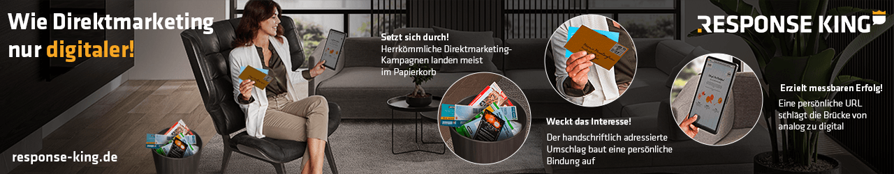 Kaos Response King Direktmarketing Direct Mailing 1280x250px