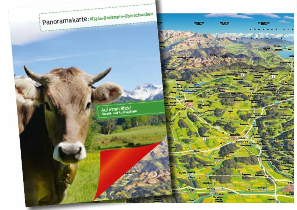 Panoramakarte Allgaeu Bodensee Oberschwaben Panoramakarte Allgaeu Bodensee Oberschwaben