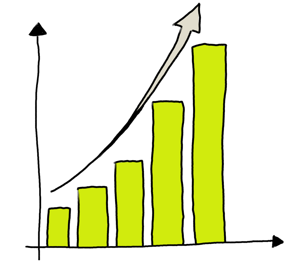 Unsere Leistungen Grafik von einer Leistungssteigerung